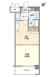 サンハイム鶴見B 1DKの間取図画像