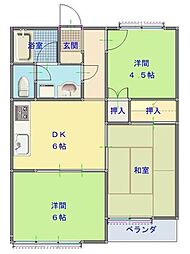 ヴィラコート・君塚 3DKの間取図画像