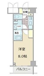 東京メトロ有楽町線 月島駅 徒歩4分の賃貸マンション 2階1Kの間取り