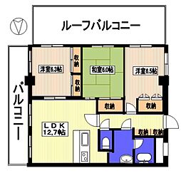 サンリットプレイス 3LDKの間取図画像