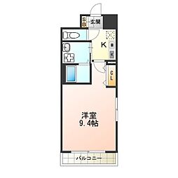 ディナスティ長居公園南 1Kの間取図画像