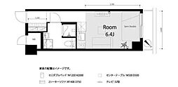 マートルコート三田 ワンルームの間取図画像
