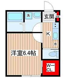 カーサ柴又 1階1Kの間取り