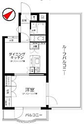 リヴレ清水の森 1DKの間取図画像