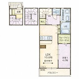 菜根ヒルズ 1LDKの間取図画像