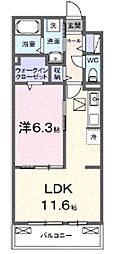 アウラティエ 1階1LDKの間取り