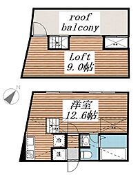 アルカンシェル薬園台 ワンルームの間取図画像