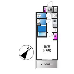 S-RESIDENCE堺湊駅前azure 1Kの間取図画像