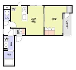 エンブレムコート 1LDKの間取図画像