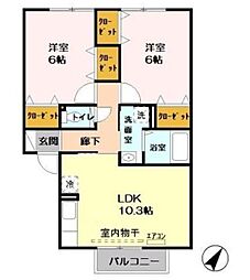 フローラル・ガーデン 2LDKの間取図画像