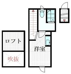コートハウス南馬込II 2階ワンルームの間取り