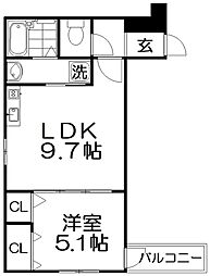 サンセレーノ minami 3階1LDKの間取り