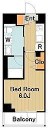 ステージグランデ相模原 1Kの間取図画像
