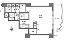 文京グリーンコートビュータワー本駒込B棟 ワンルームの間取図画像