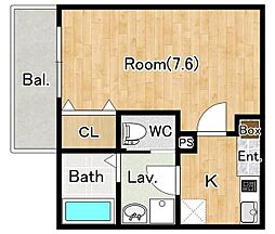 (仮称)ジーメゾン千葉長洲フィオーレ 2階1Kの間取り