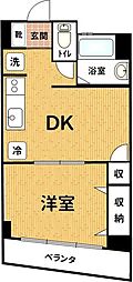 恩田ビル 1DKの間取図画像