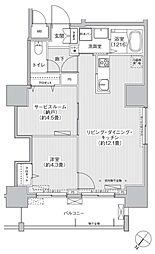グランデュール富士 10階1SLDKの間取り