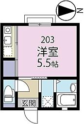 Reel.74 ワンルームの間取図画像