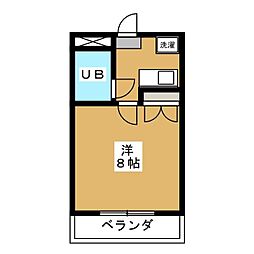 クレッシェンド21 1Kの間取図画像