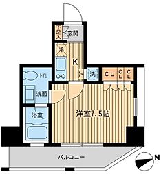 レジデンス大森 1Kの間取図画像
