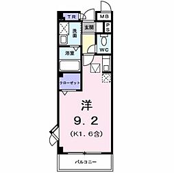 多摩都市モノレール 桜街道駅 徒歩6分の賃貸マンション 1階ワンルームの間取り