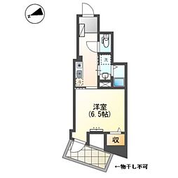 レジデンス明神町 5階1Kの間取り
