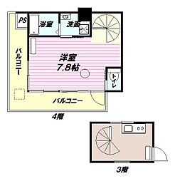 CENTRALGINZAST.BLDG. 1Kの間取図画像