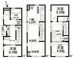牡丹1丁目戸建 1階3LDKの間取り