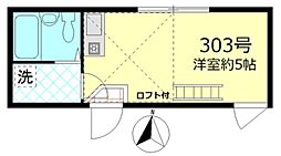 エスパシオ王子神谷 ワンルームの間取図画像