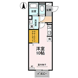 クレール ワンルームの間取図画像
