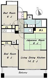 日神パレステージ西門公園通り 3LDKの間取図画像