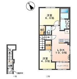 インフィニス 2LDKの間取図画像