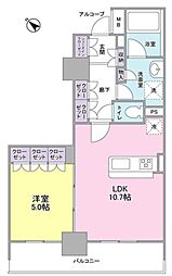 ラサンテ五反田 5階1LDKの間取り