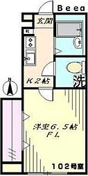 Beeα 1Kの間取図画像