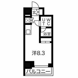 スパシエアコルデ横浜 ワンルームの間取図画像