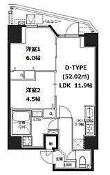 S-レジデンス蔵前 2LDKの間取図画像