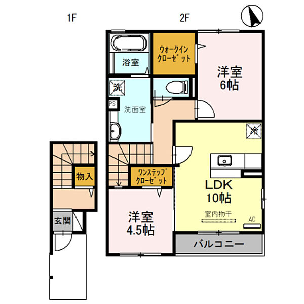 D-room楠見中 ｜和歌山県和歌山市楠見中(賃貸アパート2LDK・2階・61.56㎡)の写真 その2