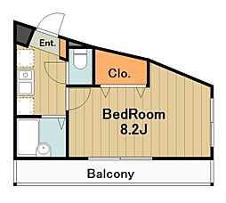 龍生堂橋本ビル 5階1Kの間取り