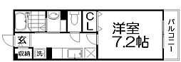 ミルトプラッツ2 1Kの間取図画像