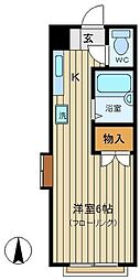 グランドール ワンルームの間取図画像