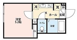 グランクオール野方フロント 3階1Kの間取り