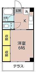 ホワイトマンション 1Kの間取図画像