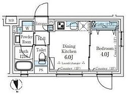 クリアルプレミア笹塚 1階1DKの間取り