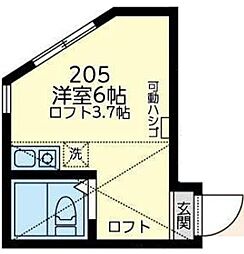 ユナイト井土ヶ谷ピグマリオンランド ワンルームの間取図画像