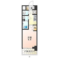 プレサンス塚本グランゲート 1Kの間取図画像