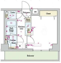 スカイコートグレース新宿中落合 3階1Kの間取り