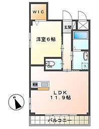 ジングレース 1LDKの間取図画像