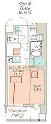 スプレンディッド江東住吉 1LDKの間取図画像