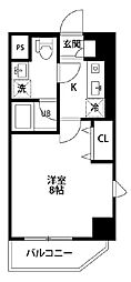 シルフィ田端 1Kの間取図画像