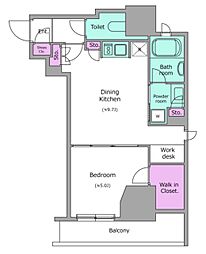レジディア文京本郷4 1LDKの間取図画像